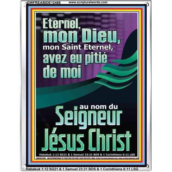 Eternel, mon Dieu, mon Saint Eternel, avez eu pitié de moi?au nom du Seigneur Jésus Christ. Cadre acrylique mural sanctuaire (GWFREABIDE12466) 