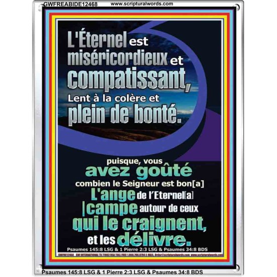 L'ange de l'Eternel[a] |campe autour de ceux qui le craignent, et les délivre. Cadre acrylique Verset biblique en ligne (GWFREABIDE12468) 