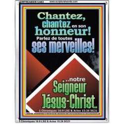 Parlez de toutes ses merveilles!..notre Seigneur Jésus-Christ. Art mural verset biblique (GWFREABIDE12483) "16X24"