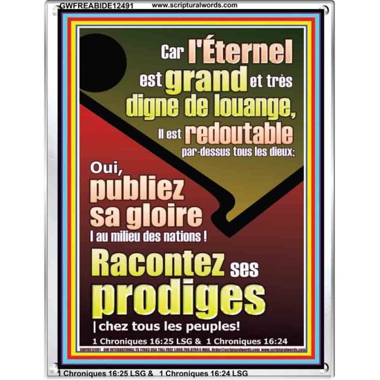 Racontez ses prodiges |chez tous les peuples! Cadre acrylique versets bibliques (GWFREABIDE12491) 