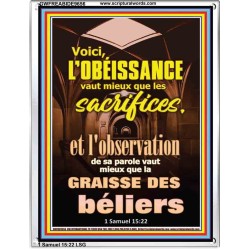 Voici, l'obéissance vaut mieux que les sacrifices,  Cadre acrylique mural sanctuaire (GWFREABIDE9656) 