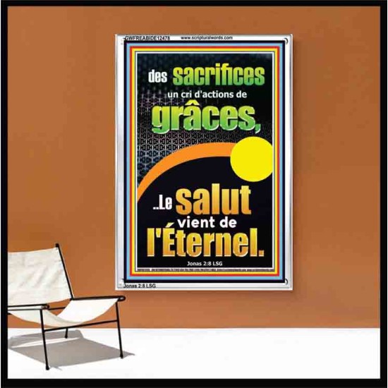 des sacrifices un cri d'actions de grâces, Cadre acrylique avec versets bibliques pour la maison en ligne (GWFREABIDE12478) 
