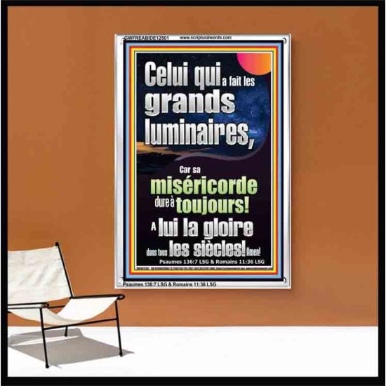 Celui qui a fait les grands luminaires, Cadre acrylique d'art mural chrétien contemporain (GWFREABIDE12501) 