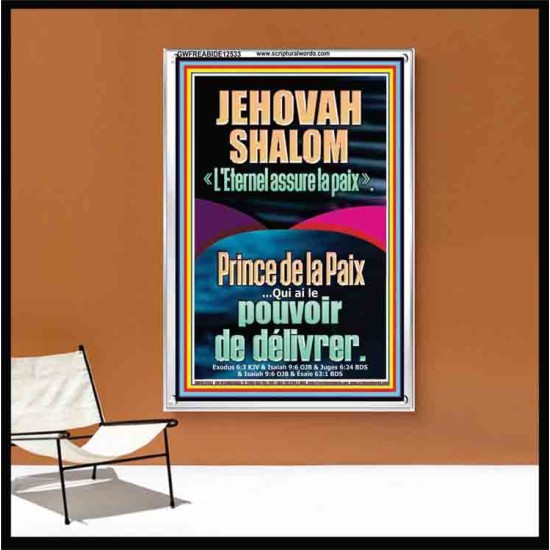 JEHOVAH SHALOM « L'Eternel assure la paix » Versets bibliques en cadre acrylique en ligne (GWFREABIDE12533) 