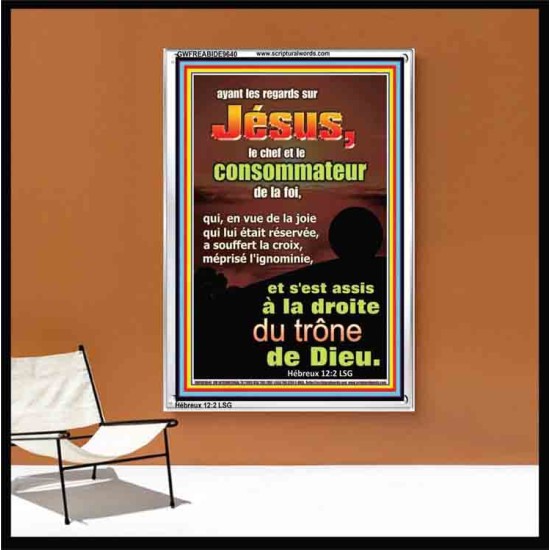 ayant les regards sur Jésus, le chef et le consommateur de la foi, Cadre acrylique d'art mural inspirant ultime (GWFREABIDE9640) 