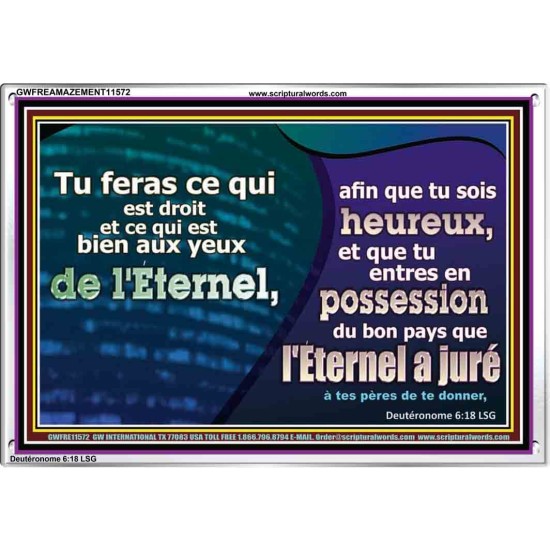 posséder du bon pays que l'Éternel a juré à tes pères de te donner. Décoration murale chrétienne moderne (GWFREAMAZEMENT11572) 