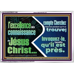 L'excellence de la connaissance de Jésus Christ..compte. Versets bibliques en cadre acrylique en ligne (GWFREAMAZEMENT11660) "32X24"