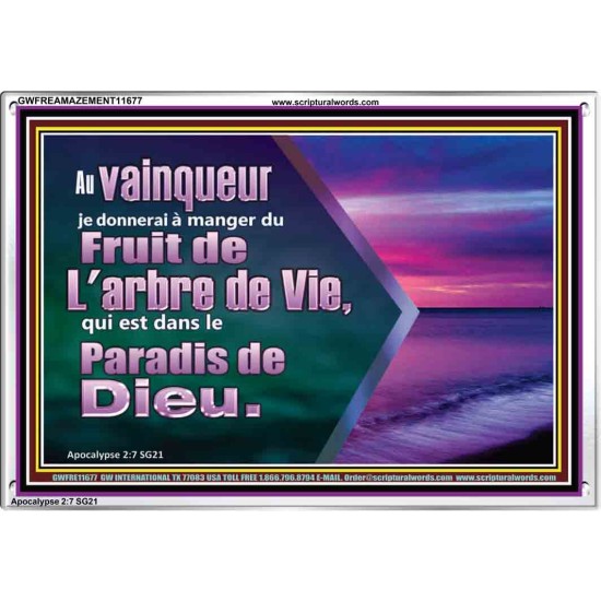 Fruit de L'arbre de Vie, qui est dans le Paradis de Dieu. Cadre acrylique Power Bible unique (GWFREAMAZEMENT11677) 