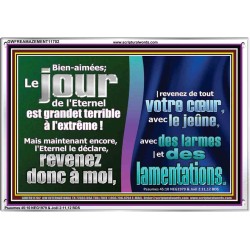 revenez de tout votre c&oelig;ur, avec le jeûne, avec des larmes |et des lamentations. Cadre acrylique d'art mural inspirant ultime (GWFREAMAZEMENT11702) "32X24"