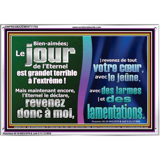 revenez de tout votre cœur, avec le jeûne, avec des larmes |et des lamentations. Cadre acrylique d'art mural inspirant ultime (GWFREAMAZEMENT11702) 