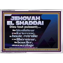 JEHOVAH  EL SHADDAI Dieu tout puissant;...Mon bienfaiteur et mon libérateur. Chambre d'enfants (GWFREAMAZEMENT12772) "32X24"