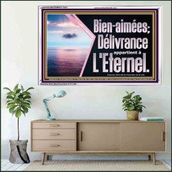 Bien-aimées; Délivrance appartient à L'Eternel. Versets bibliques en cadre acrylique (GWFREAMAZEMENT11641) 