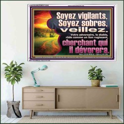 Soyez vigilants, Soyez sobres, veillez. Art mural chrétien avec cadre en acrylique (GWFREAMAZEMENT12555) 