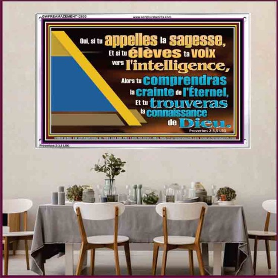 élèves ta voix vers l'intelligence. Cadre acrylique avec versets bibliques pour la maison en ligne (GWFREAMAZEMENT12803) 