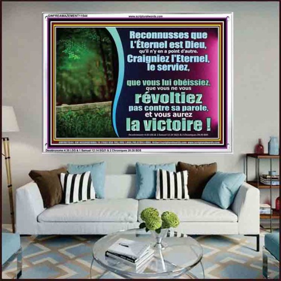 Craigniez l'Eternel, le serviez, que vous lui obéissiez, et vous aurez la victoire! Cadre acrylique mural pour chambre d'amis (GWFREAMAZEMENT11544) 