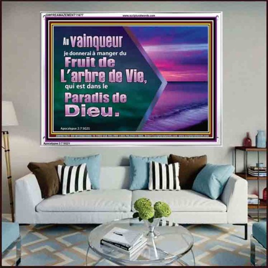 Fruit de L'arbre de Vie, qui est dans le Paradis de Dieu. Cadre acrylique Power Bible unique (GWFREAMAZEMENT11677) 