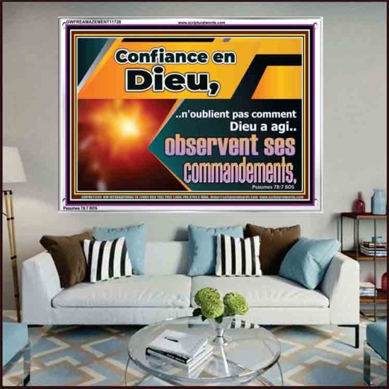 Confiance en Dieu,..observent ses commandements. Cadre acrylique pour chambre d'enfant (GWFREAMAZEMENT11726) 