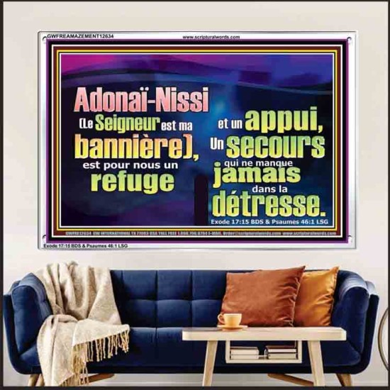 Adonaï-Nissi (Le Seigneur est ma bannière), Versets bibliques imprimables sur cadre acrylique (GWFREAMAZEMENT12634) 