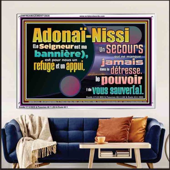 Adonaï-Nissi le pouvoir |de vous sauver[a]. Verset biblique imprimable sur cadre acrylique (GWFREAMAZEMENT12635) 