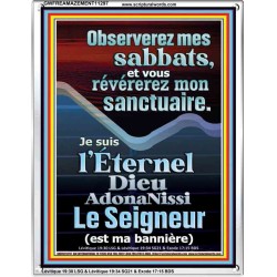 Observerez mes sabbats, et vous révérerez mon sanctuaire.  Cadre acrylique versets bibliques pour la maison en ligne (GWFREAMAZEMENT11297) "24X32"