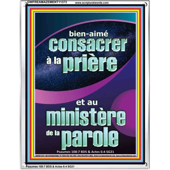 Soyez dévoué à la Prière et au Ministère de La Parole. Image biblique unique (GWFREAMAZEMENT11373) 