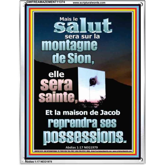 Sur le mont Sion sera la délivrance Image unique de la Bible sur le pouvoir (GWFREAMAZEMENT11374) 
