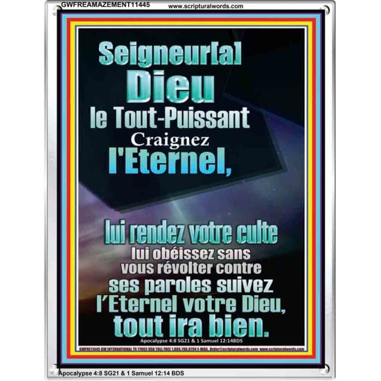 suivez l'Eternel votre Dieu, tout ira bien.  Cadre acrylique puissance ultime (GWFREAMAZEMENT11445) 