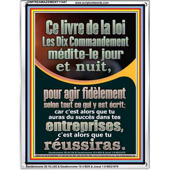 Ce livre de la loi, Les Dix Commandement médite-le jour et nuit, Cadre acrylique puissance éternelle (GWFREAMAZEMENT11447) 