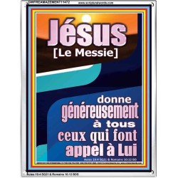 Jésus [Le Messie] donne généreusement à tous ceux qui font appel à Lui. Décor d'écriture avec cadre en acrylique (GWFREAMAZEMENT11472) 