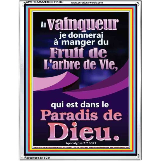 Fruit de L'arbre de Vie, qui est dans Affiche; Cadre en acrylique avec versets bibliques inspirants (GWFREAMAZEMENT11589) 