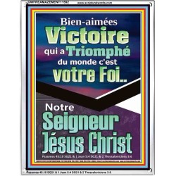Victoire qui a Triomphé du monde, Jésus Christ.  Cadeau de cadre acrylique d'image de versets bibliques (GWFREAMAZEMENT11592) "24X32"