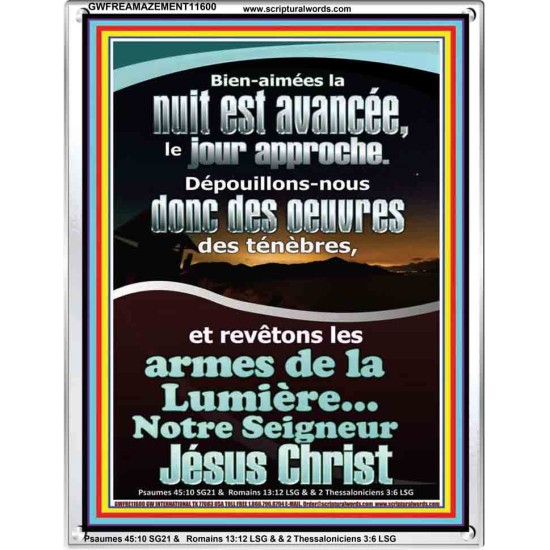 armes de lumière...Notre Seigneur Jésus Christ. Versets bibliques imprimables sur cadre acrylique (GWFREAMAZEMENT11600) 