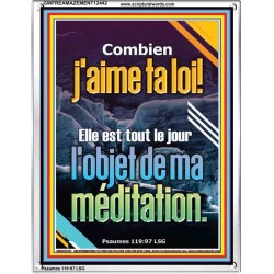 Combien j'aime ta loi! ma méditation toute la journée Cadre acrylique Power Bible unique (GWFREAMAZEMENT12442) 