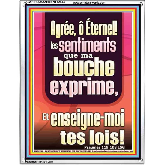 Agrée, ô Éternel! enseigne-moi tes lois. Cadre acrylique chrétien juste vivant (GWFREAMAZEMENT12444) 