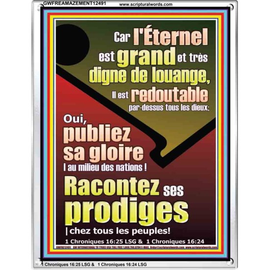 Racontez ses prodiges |chez tous les peuples! Cadre acrylique versets bibliques (GWFREAMAZEMENT12491) 