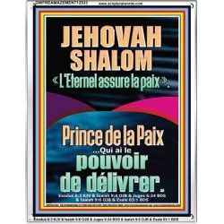 JEHOVAH SHALOM « L'Eternel assure la paix » Versets bibliques en cadre acrylique en ligne (GWFREAMAZEMENT12533) "24X32"