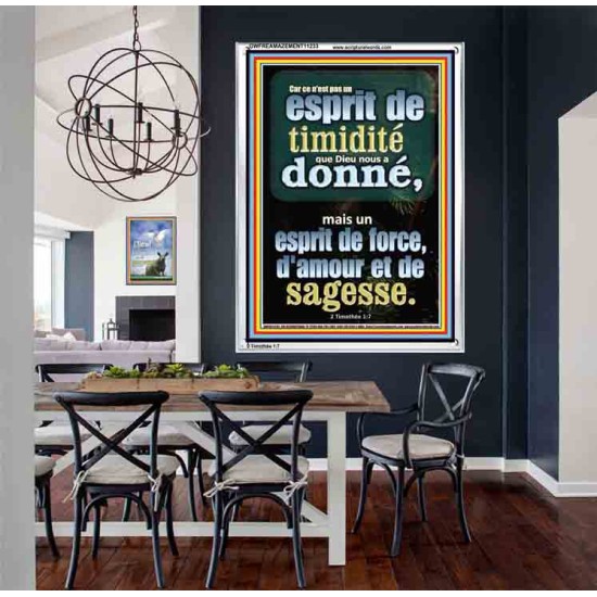 Car ce n'est pas un esprit de timidité que Dieu nous a donné, Art mural moderne (GWFREAMAZEMENT11233) 