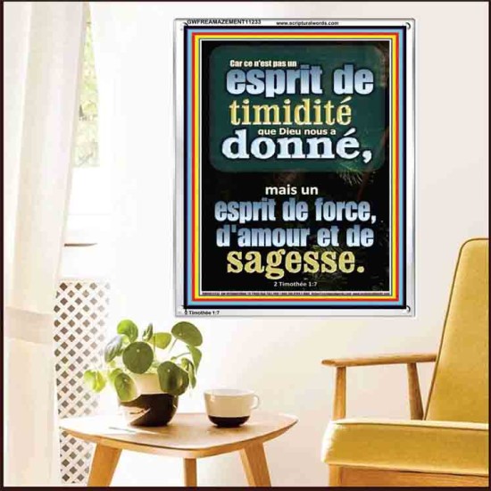 Car ce n'est pas un esprit de timidité que Dieu nous a donné, Art mural moderne (GWFREAMAZEMENT11233) 