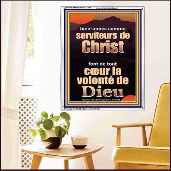 comme serviteurs de Christ font de tout cœur la volonté de Dieu Cadre acrylique Power Bible unique (GWFREAMAZEMENT11365) 