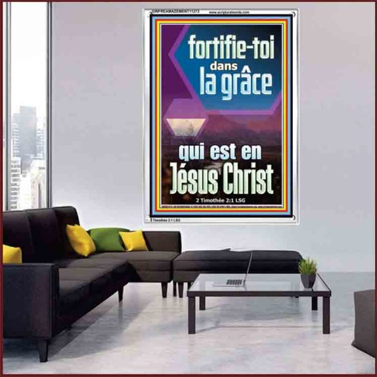 fortifie-toi dans la grâce qui est en Jésus Christ Versets bibliques en cadre acrylique (GWFREAMAZEMENT11273) 