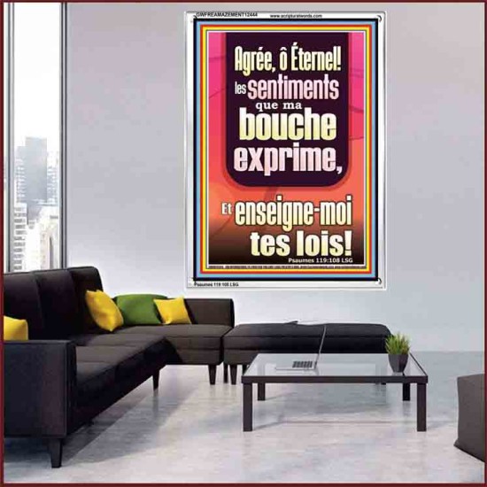 Agrée, ô Éternel! enseigne-moi tes lois. Cadre acrylique chrétien juste vivant (GWFREAMAZEMENT12444) 