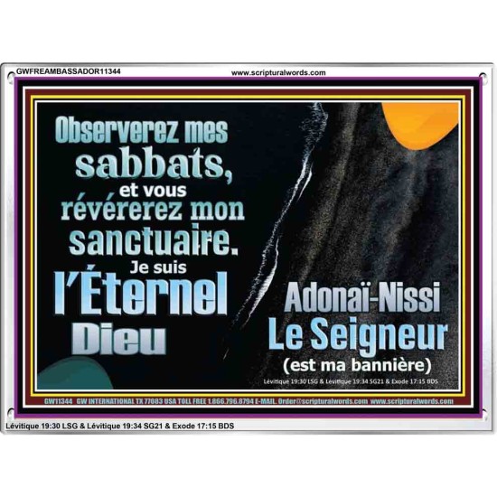 Observerez mes sabbats, et vous révérerez mon sanctuaire. Cadre acrylique chrétien juste vivant (GWFREAMBASSADOR11344) 