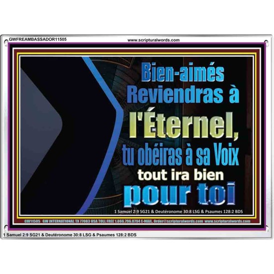 Retournez au Seigneur, obéissez à sa voixtout ira bien pour toi Cadre acrylique décor scripturaire (GWFREAMBASSADOR11505) 