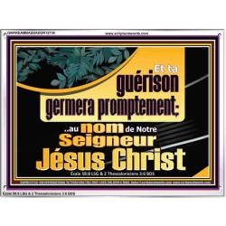 Et ta guérison germera promptement;..au nom de Notre Seigneur Jésus Christ. Cadre acrylique Power Bible unique (GWFREAMBASSADOR12738) 