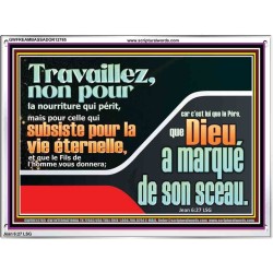 Travaillez pour ce qui dure jusqu'à la vie éternelle. Cadre acrylique Power Bible unique (GWFREAMBASSADOR12785) 