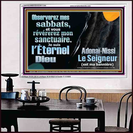 Observerez mes sabbats, et vous révérerez mon sanctuaire. Cadre acrylique chrétien juste vivant (GWFREAMBASSADOR11344) 