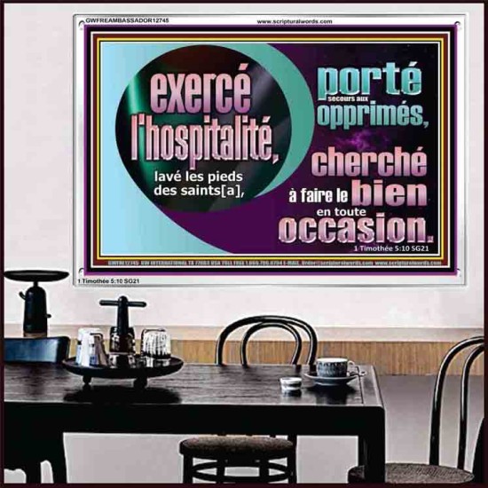 exercé l'hospitalité, Cadre acrylique pour chambre d'enfant (GWFREAMBASSADOR12745) 