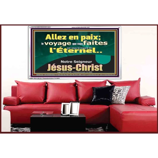 Allez en paix; le voyage que vous faites est sous le regard de l'Éternel. Cadre acrylique versets bibliques pour la maison en ligne (GWFREAMBASSADOR12801) 