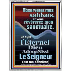 Observerez mes sabbats, et vous révérerez mon sanctuaire.  Cadre acrylique versets bibliques pour la maison en ligne (GWFREAMBASSADOR11297) "32X48"