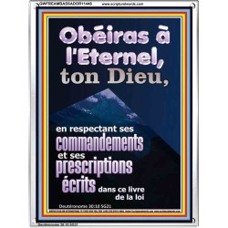 Obéiras à l'Eternel, ton Dieu, en respectant ses commandements Cadre acrylique d'église (GWFREAMBASSADOR11448) "32X48"